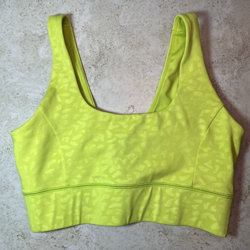 IVL Chi Chi Power Sports Bra Hydrasculpt Medium Impact Leopard Yellow Green Sz 6